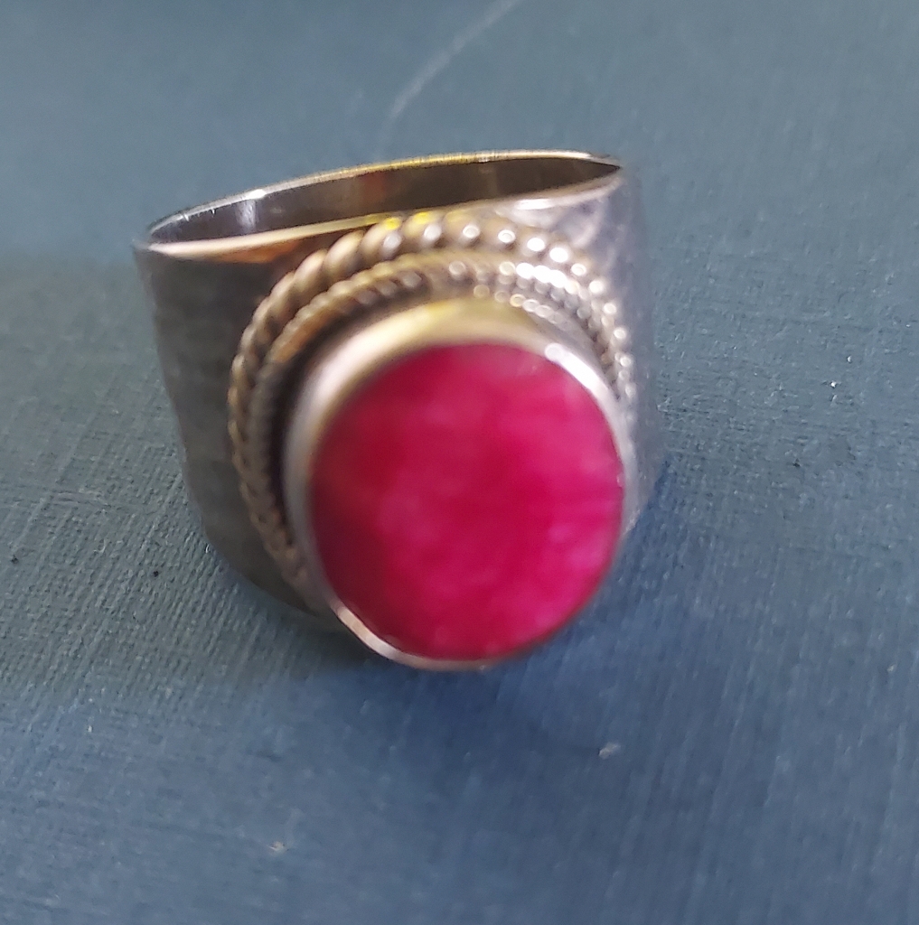 Silver 925 Indian Ruby Ring
